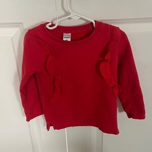 Carter's Vibrant Red Long Sleeve Tee with Ruffle Detail